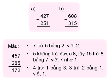 Bài 62. Phép trừ (có nhớ) trong phạm vi 1000 4