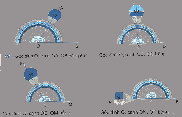 Bài 7. Đo góc, đơn vị đo góc (tiết 1) trang 21 Vở thực hành Toán 4 1