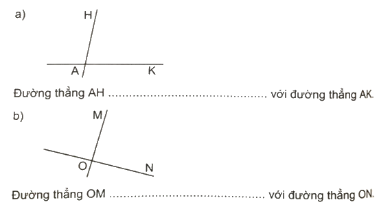 Giải bài 27: Hai đường thẳng vuông góc (tiết 1) trang 94 vở bài tập Toán 4 - Kết nối tri thức với cuộc sống 1