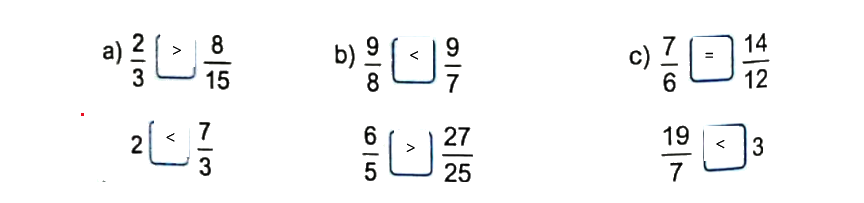 Giải bài 3: Ôn tập phân số (tiết 2) trang 12, 13 vở bài tập Toán 5 - Kết nối tri thức 2