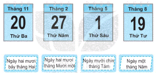 Giải bài 30: Ngày - tháng (tiết 1) trang 110 Vở bài tập toán 2 - Kết nối tri thức với cuộc sống 0 1