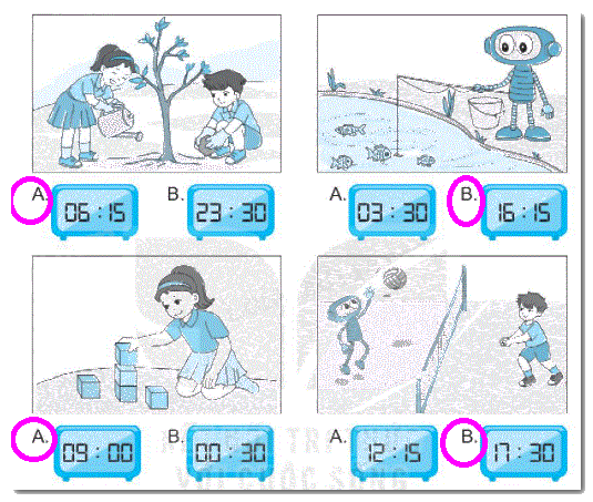Giải bài 31: Thực hành và trải nghiệm xem đồng hồ, xem lịch (tiết 1) trang 114 Vở bài tập toán 2 - Kết nối tri thức với cuộc sống 3 2