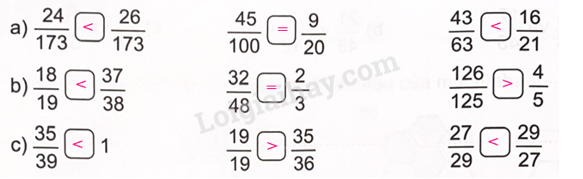Giải bài 58: So sánh phân số (tiết 3) trang 70 vở bài tập Toán 4 - Kết nối tri thức với cuộc sống 0 2