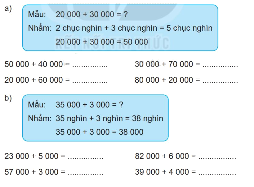 Giải bài 63: Phép cộng trong phạm vi 100 000 (tiết 2) trang 68 vở bài tập Toán 3 - Kết nối tri thức với cuộc sống 1