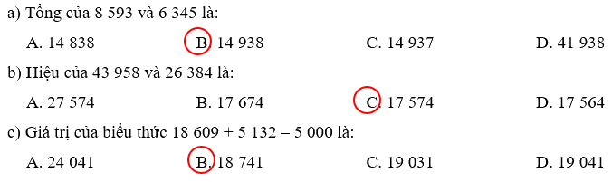 Giải bài 77: Ôn tập phép cộng, phép trừ trong phạm vi 100 000 (tiết 2) trang 111 vở bài tập Toán 3 - Kết nối tri thức với cuộc sống 1 1
