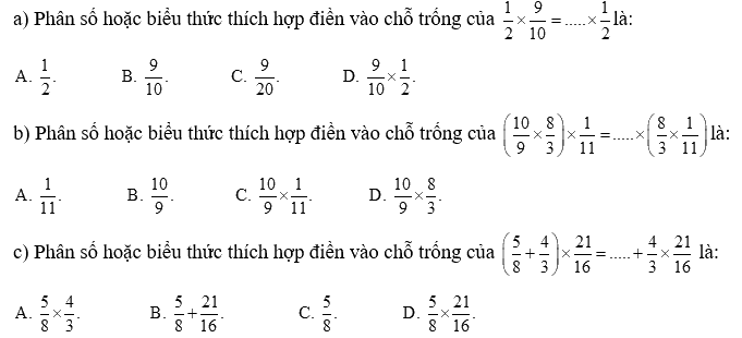 Giải phần A. Tái hiện, củng cố trang 20 Bài tập phát triển năng lực Toán 4 tập 2 2 1