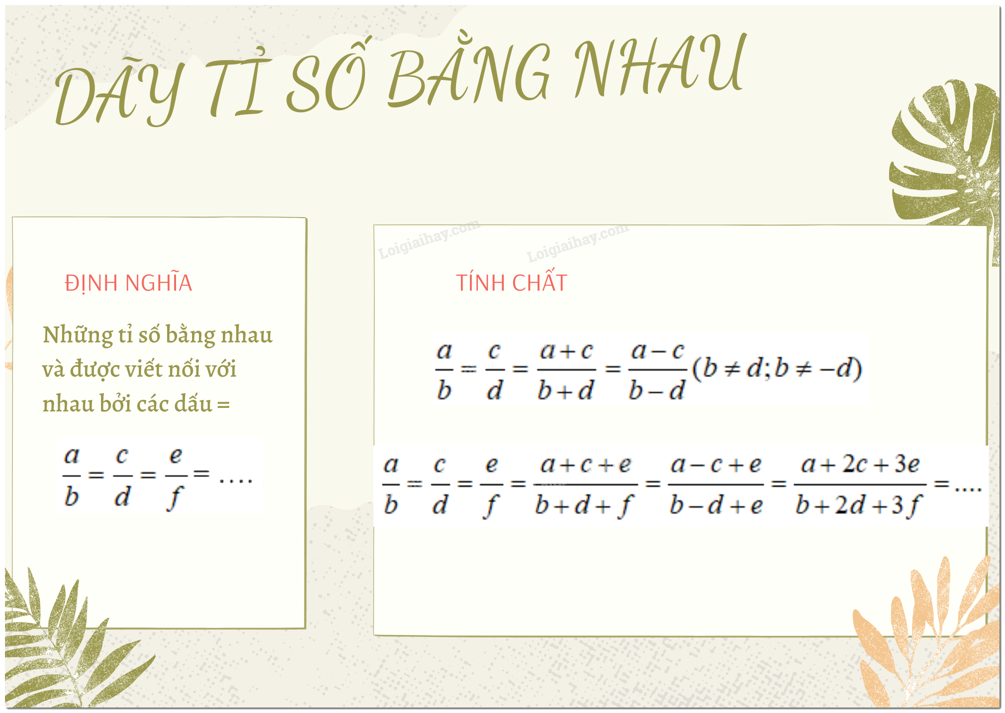 Lý thuyết Dãy tỉ số bằng nhau Toán 7 Cánh diều 1