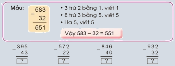 Phép trừ (không nhớ) trong phạm vi 1000 (trang 60) 2 1