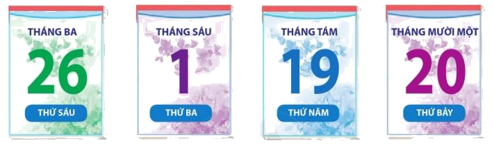 Toán lớp 1 trang 148 - Các ngày trong tuần lễ - SGK Cánh diều 2 1