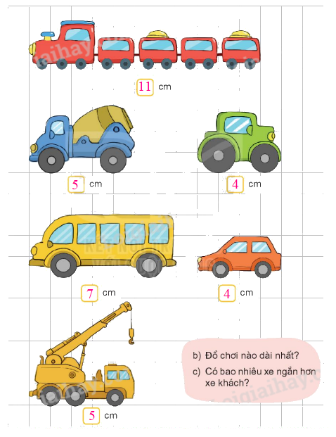 Toán lớp 1 trang 36 - Bài 27: Thực hành ước lượng và đo độ dài - SGK Kết nối tri thức 2 2