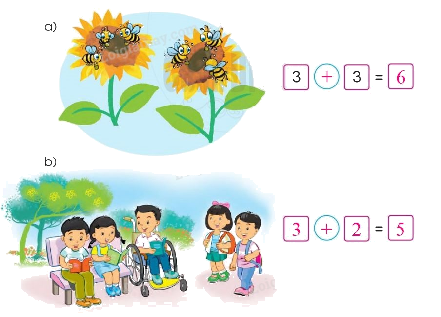 Toán lớp 1 trang 40 - Phép cộng trong phạm vi 6 (tiếp theo) - SGK Cánh diều 3 2