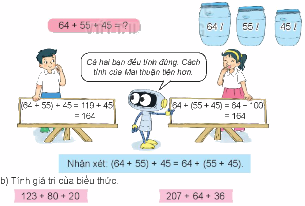 Toán lớp 3 trang 104 - Biểu thức số. Tính giá trị của biểu thức số - SGK Kết nối tri thức 8 1
