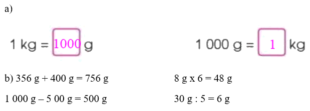 Toán lớp 3 trang 34 - Gam - SGK Cánh diều 1 3