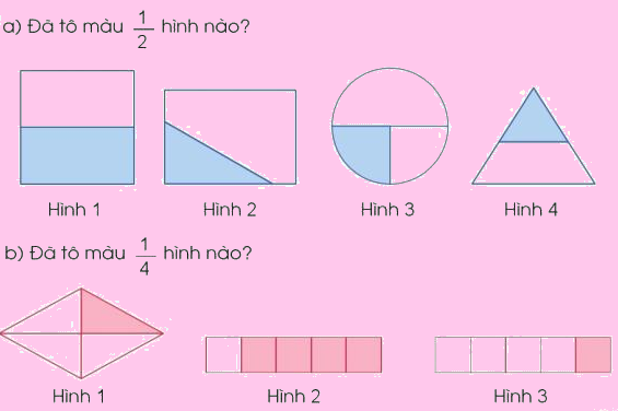 Toán lớp 3 trang 56 - Một phần hai, một phần tư - SGK Cánh diều 1 1