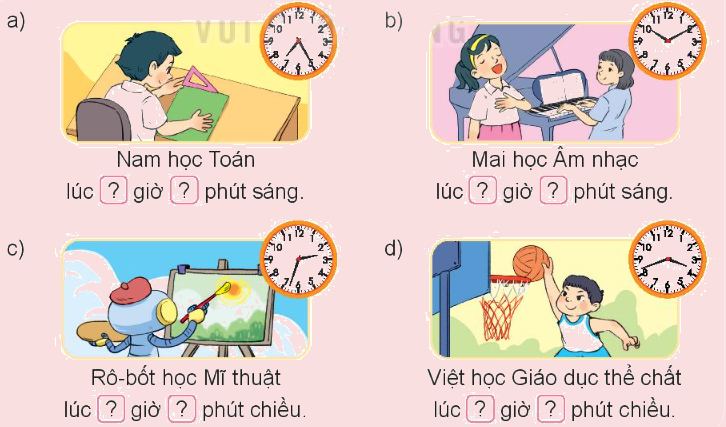 Toán lớp 3 trang 77 - Xem đồng hồ. Tháng - năm - SGK Kết nối tri thức 1