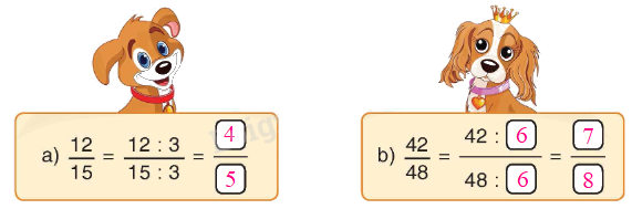 Toán lớp 4 trang 16 - Bài 97: Rút gọn phân số - SGK Bình Minh 2