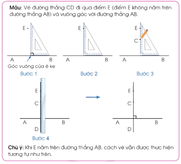 Toán lớp 4 trang 50 - Bài 21: Hai đường thẳng vuông góc. Vẽ hai đường thẳng vuông góc - SGK Cánh diều 4 1