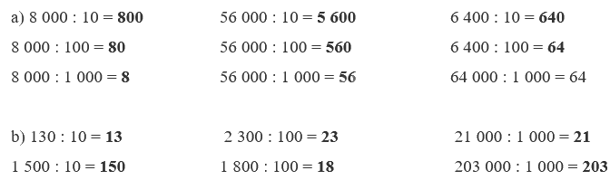 Toán lớp 4 trang 89 - Bài 39: Chia cho 10, 100, 1 000, ... - SGK Cánh diều 0 2